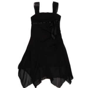 XOXO Black Sleeveless Mini Dress. Handkerchief Hem Party Club Dance Holiday
